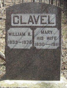 Clavel William R 1833-1875 (Mary 1830-1911) HS Clavel